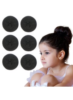Styla Hair Styla Hair Small Bun Maker for Kids  Ballet and Sock Buns Easy Hair Donut 6pc Black 2 Inch Size 