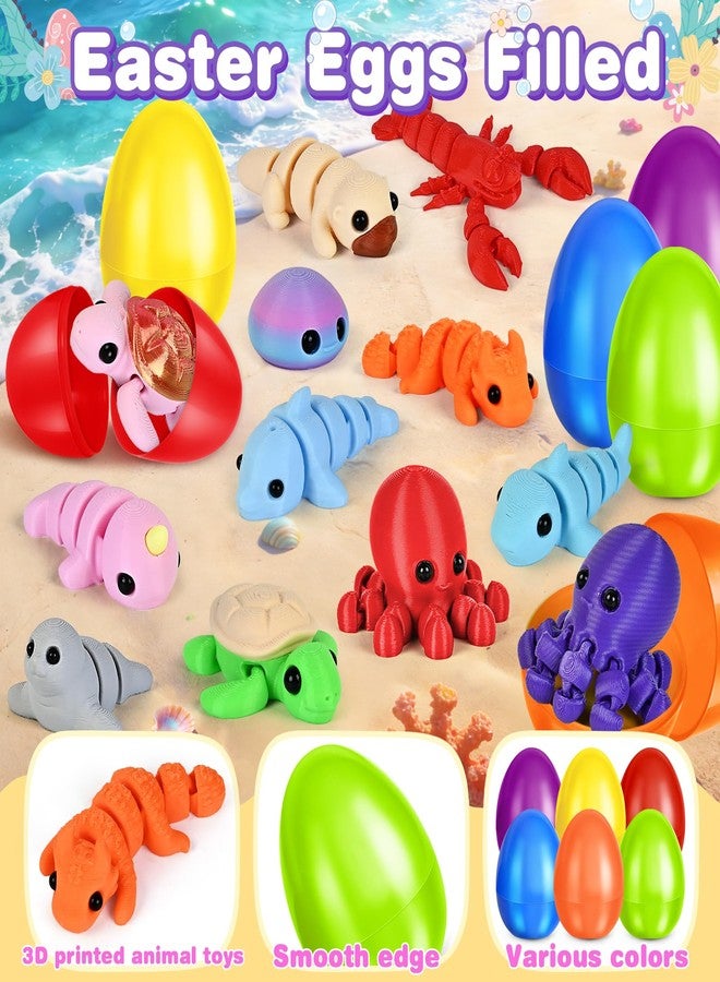 ShyLizard 12Pcs Prefilled Easter Eggs with 3D Printed Animals, Easter Basket Stuffers Fillers 3D Printed Toys, Easter Egg Hunt, Party Favors, Surprise Egg Classroom Prizes Gifts for Boys & Girls - Image 3