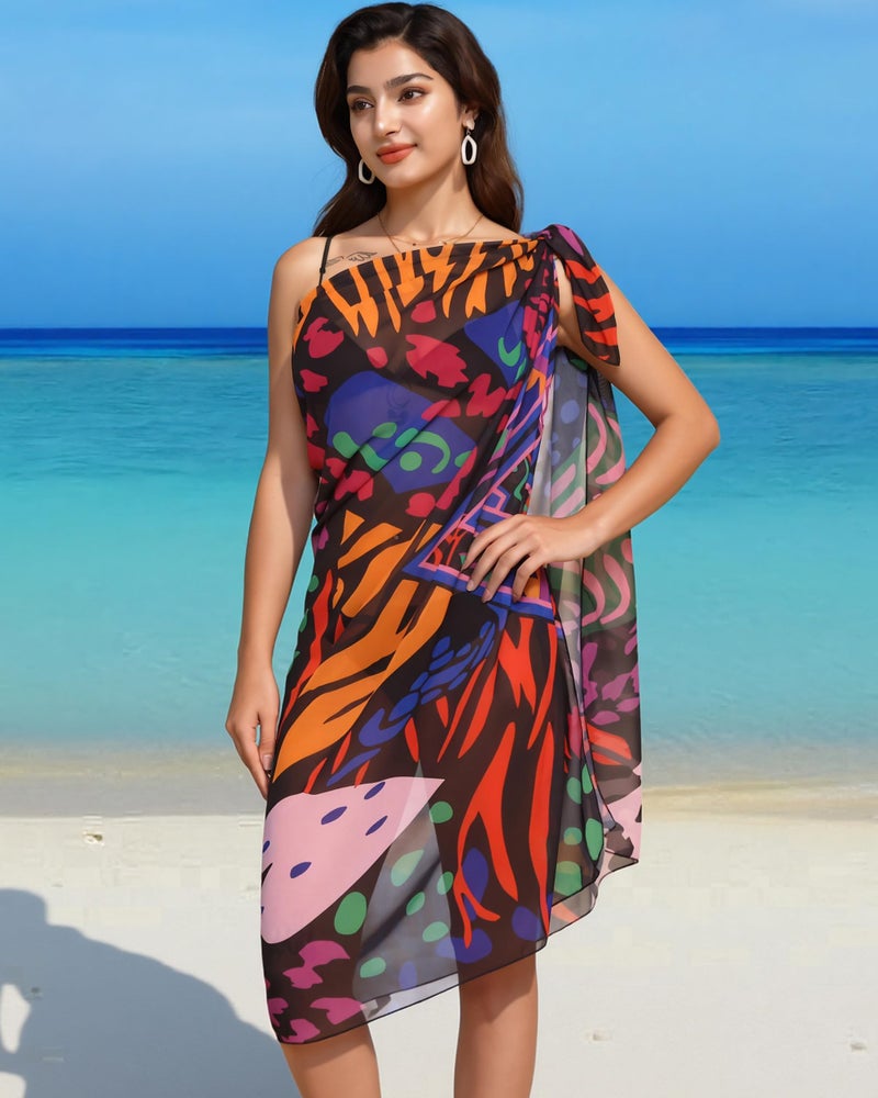 Rossopesca Womens Beach Sarong Chiffon Swimsuit Coverups Sheer Bikini Wraps for Swimwear Bathing Suit Cover Up - Image 2