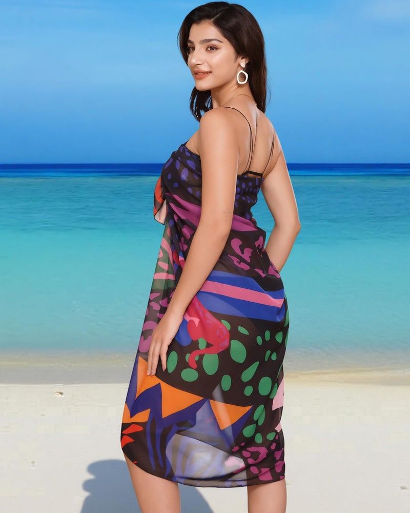 Rossopesca Womens Beach Sarong Chiffon Swimsuit Coverups Sheer Bikini Wraps for Swimwear Bathing Suit Cover Up - Image 4
