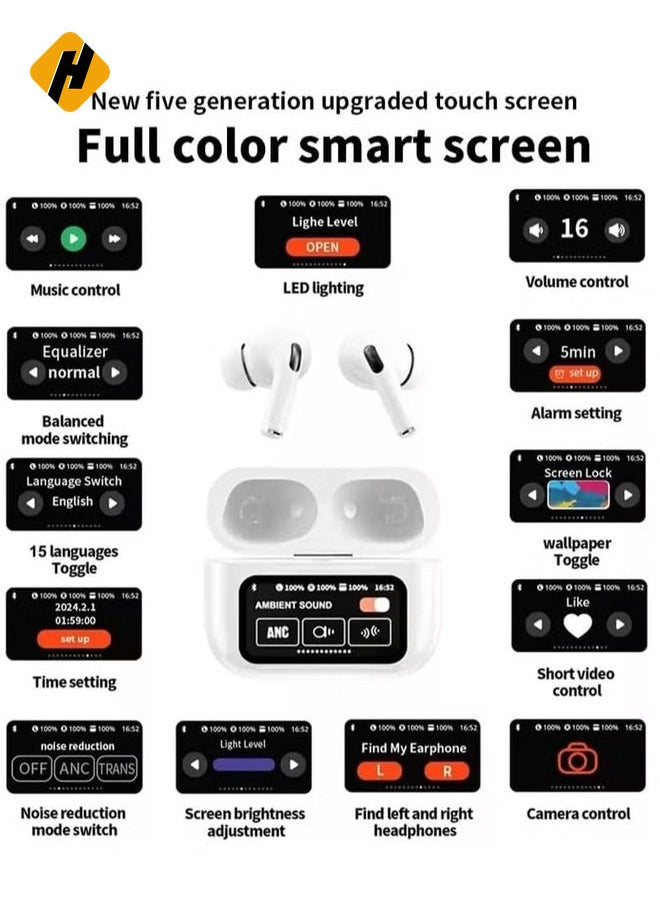 HuHa - BestOne A9 Pro Touch Screen Wireless Headphones – TWS Earbuds with Bluetooth, ANC, and Sport Earphone Design - Image 1