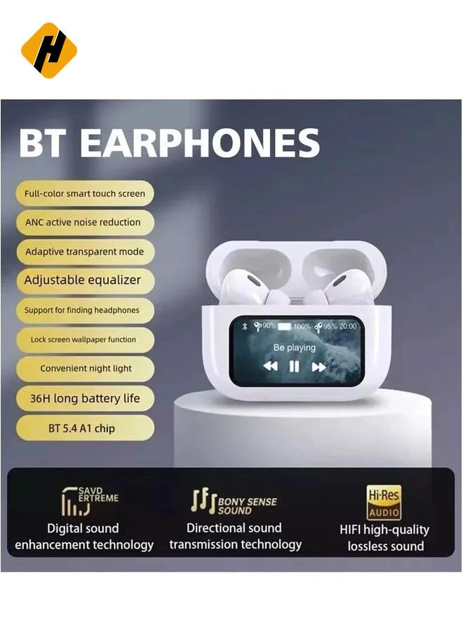 HuHa - BestOne A9 Pro Touch Screen Wireless Headphones – TWS Earbuds with Bluetooth, ANC, and Sport Earphone Design - Image 1