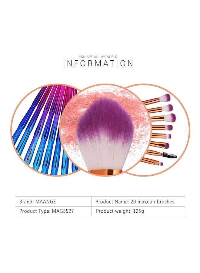 إسكدنيا طقم فرش للمكياج ومستحضرات التجميل من 20 قطعة أزرق - Image 2