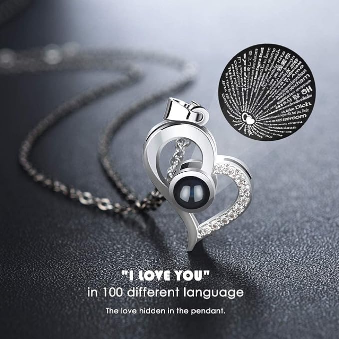 KOIME KOIME Preserved Rose with Heart Love You Necklace in 100 Languages Gift Set Flower Gift for Girlfriend Wife Mom on Mothers Day Valentines Day Anniversary Christmas Birthday Gift for Women2024  - Image 4