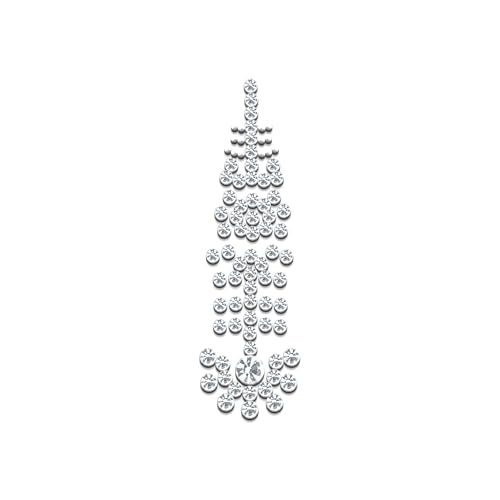 Comet Busters Premium Long Bridal Bindi Studded with Silver Stones (35mm) (BIN345) - Image 1