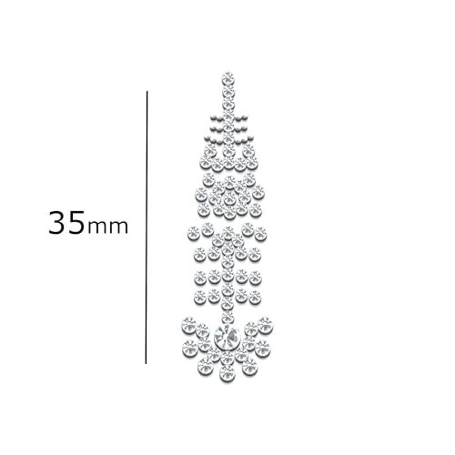 Comet Busters Premium Long Bridal Bindi Studded with Silver Stones (35mm) (BIN345) - Image 2