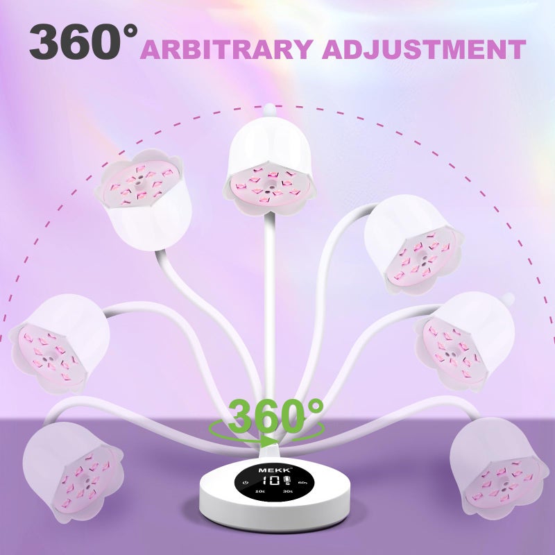 MEKK Gooseneck UV Nail Lamp Cordless Mini UV Light for Gel Nails with Auto Sensor,Professional Flash Cure Lamp 30W Single Nails Light with Three Timers (10s/30s/60s) Salon & Home DIY Use-White - Image 2