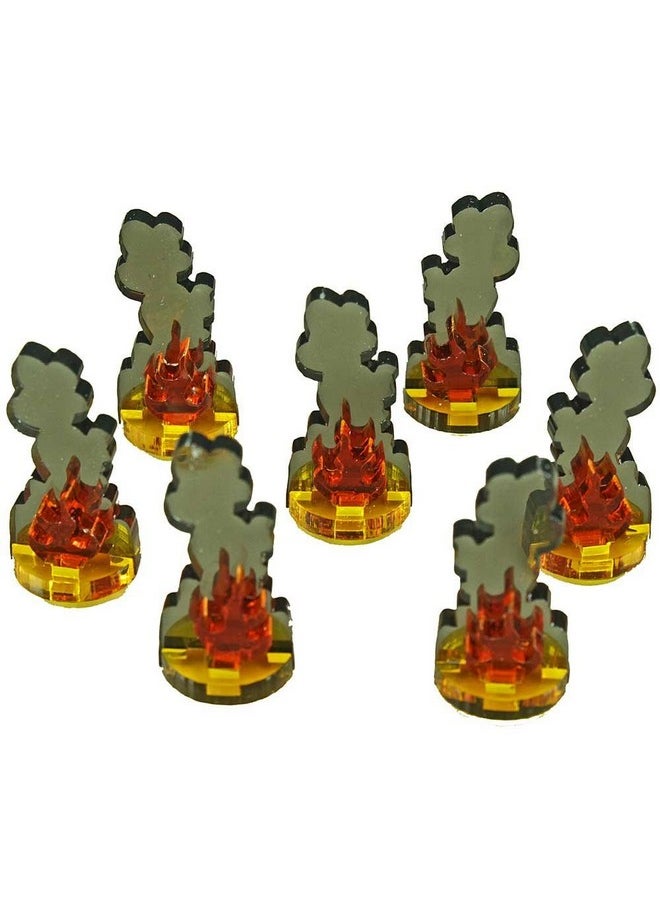 LITKO - LITKO Flaming Wreckage Marker | Burning Wreckage | Miniature Wargame Fire Marker | Compatible with DND, Pathfinder, TTRPG, Flame of War, Bolt Action, and Other Miniature Games (Small) - Image 1