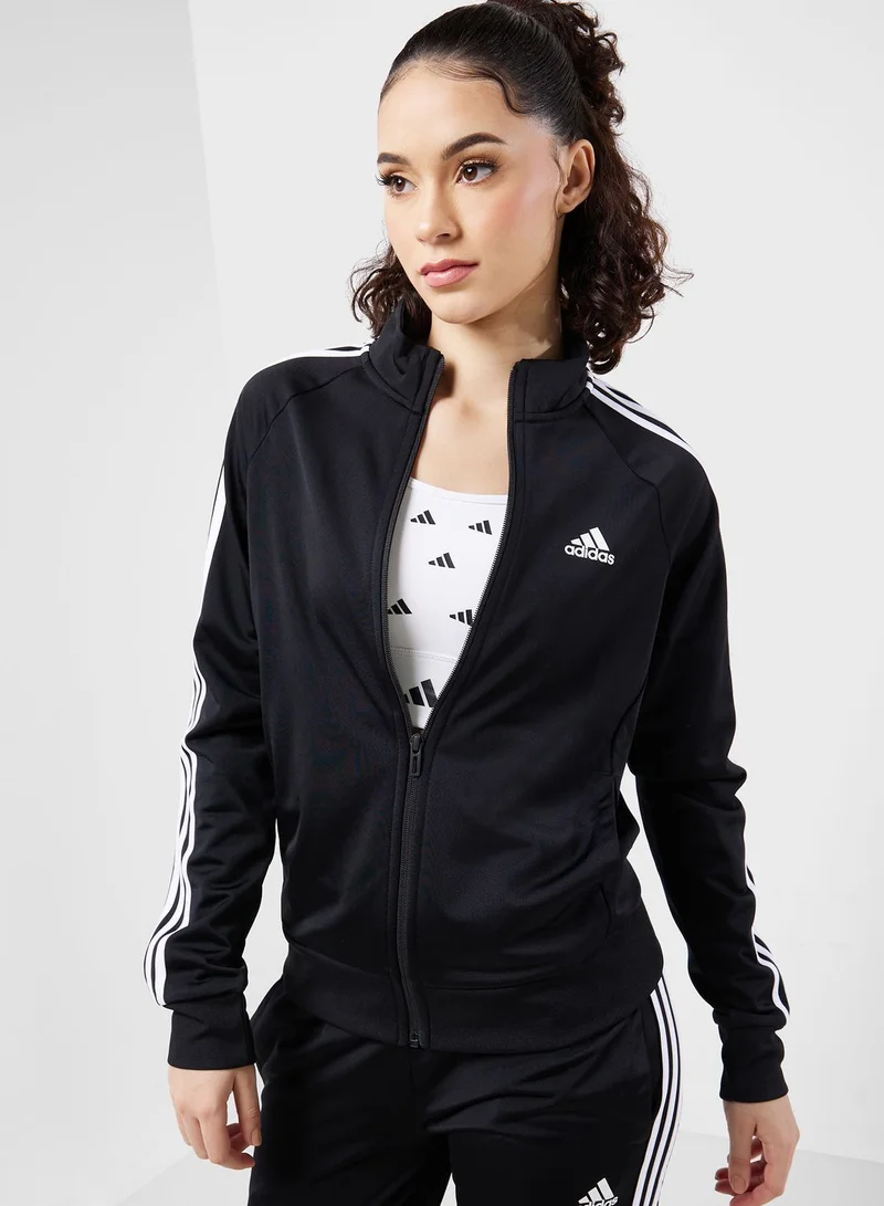adidas بلوزة رياضية مزينة بخطوط الماركة