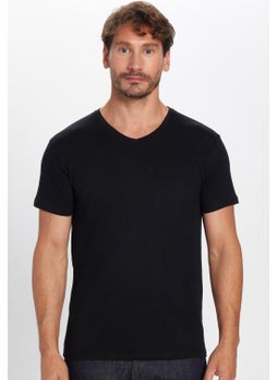 Men's Slim Fit Slim Cut 100% Cotton Soft Texture Black V Neck T-Shirt - pzsku/Z2B9F994AE7A3FDE8BE12Z/45/_/1739211058/1be5e741-e786-4048-825b-4a279be434cf