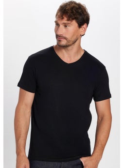 Men's Slim Fit Slim Cut 100% Cotton Soft Texture Black V Neck T-Shirt - pzsku/Z2B9F994AE7A3FDE8BE12Z/45/_/1739211060/9c37a73b-562a-4e03-a3f0-2be7623ee473