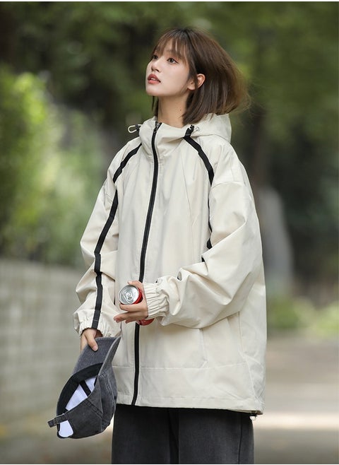 Single-layer Windproof Jacket Hiking Suits White