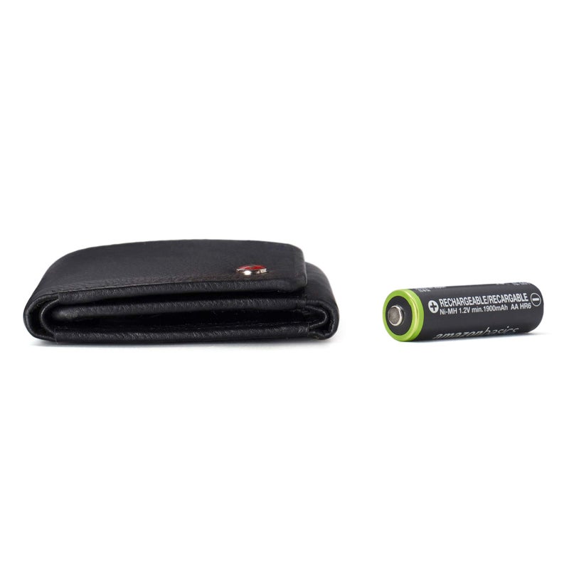 Alpine Swiss محفظة ألباين سويس للرجال ليون ثلاثية الطي مع حماية RFID من الجلد الأصلي تأتي في علبة هدايا سوداء - Image 5