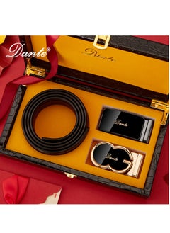 D06882+D06883 Gold (Checkered Top Layer Cowhide + High-End Leather Box)