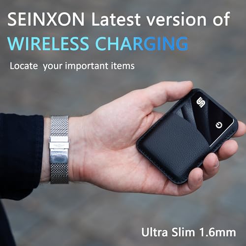 SEINXON Wallet Tracker (iOS Only) IP68 Thin Item Finder Card Luggage Located Bluetooth Works with Apple Find My APP & Network - Wireless Charger (Slim) - Image 4