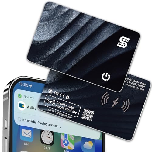 SEINXON Wallet Tracker (iOS Only) IP68 Thin Item Finder Card Luggage Located Bluetooth Works with Apple Find My APP & Network - Wireless Charger (Slim) - Image 1
