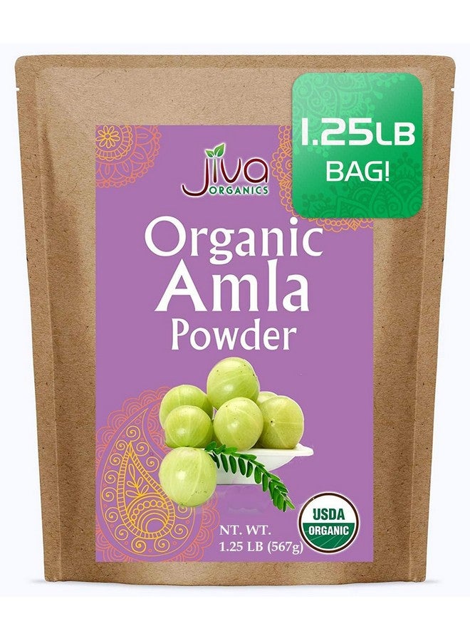 Jiva Organics Jiva Organics Organic Amla Powder 1.25 LB (20oz) - Lab Tested, Gluten Free, Non-GMO, Pure Amalaki Powder From India, Vitamin C, Bulk Bag, 100% Raw & Natural - Image 1