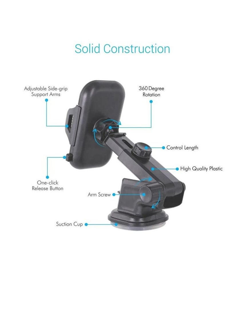 Go-Des 2 In 1 Shockproof 360 Degree Rotatable Car Mobile Phone Holder - GD-HD693