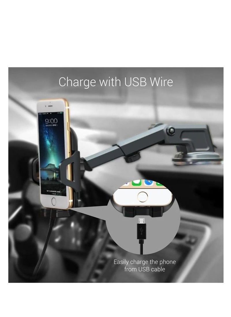 Go-Des 2 In 1 Shockproof 360 Degree Rotatable Car Mobile Phone Holder - GD-HD693