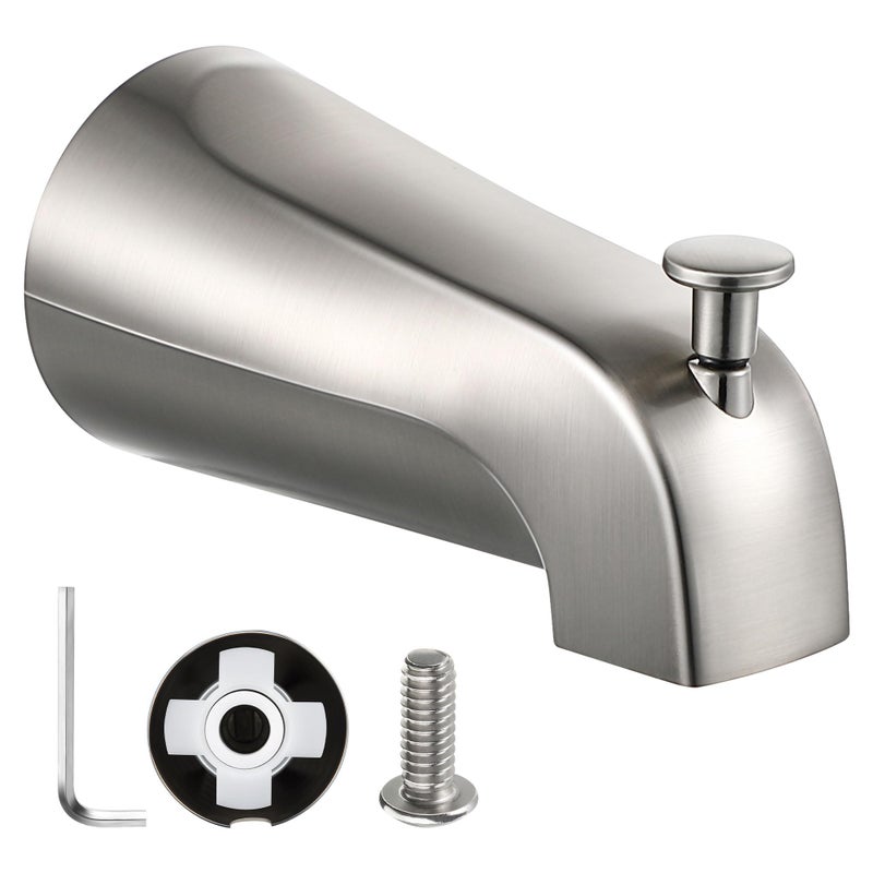 Enhon Slip On Diverter Tub Spout Compatible with Kohler GP85556, Bathroom Shower Bathtub Faucet Spout Replacement Fits 1/2'' Copper Water Tube, 5/32'' Hex Wrench Included (Brushed Nickel Color,1 Pack) - Image 1