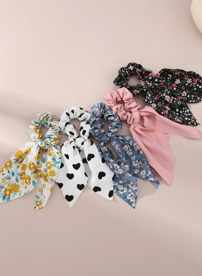 Take Two Pack of 5 - Printed Hair Scrunchies