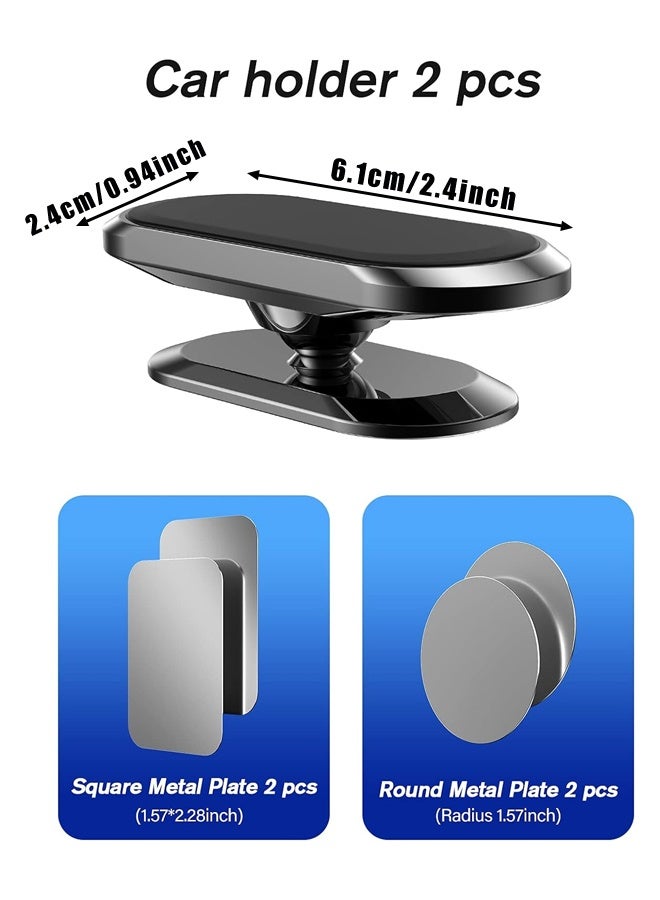 2PCS Magnetic Phone Holder for Car,Phone Holders for Your car -360 Rotation,Car Magnet Phone Mount Compatible with All Cell Phone - Image 2