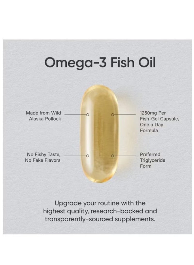 أوميغا-3 بتركيز ثلاثي 1250 ملغ – EPA و DHA ثلاثي الغليسريد لدعم القلب والدماغ والمفاصل – شهادة IFOS 90 كبسولة طرية - Image 4