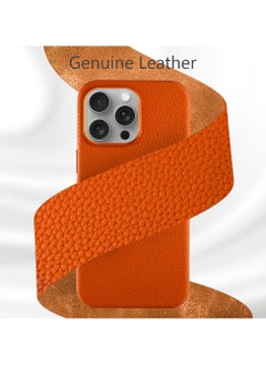 A-Case Amur Full Genuine Leather Case for iPhone 15 Pro Max with MagSafe Function, Metal Buttons Camera Bezel-Slim Fit, Top Grain Leather Magnetic Phone Protective Case for iPhone 15 Pro Max -Orange - pzsku/Z2B9FC421C2360D6E673AZ/45/_/1722956921/a47764b7-4a5c-4226-931c-d63e2bdad44a