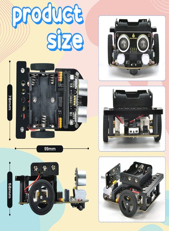 كي إستديو مجموعة أدوات بدء تشغيل الروبوت KEYESTUDIO Micro:bit V2 (بدون Microbit) لـ Makecode و Python - Image 5