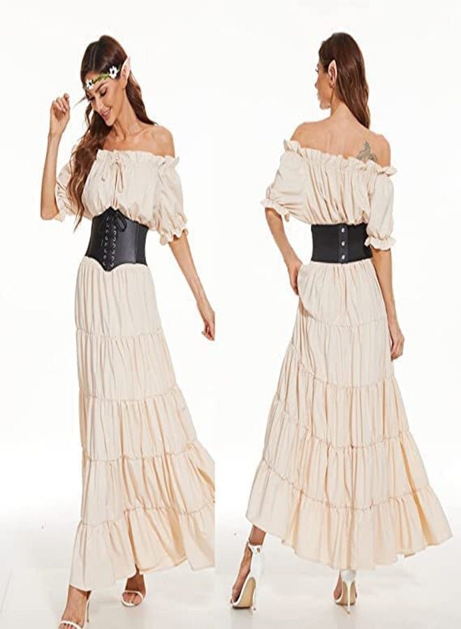 Corset Belt for Women Wide Elastic Tied Waspie Belts Lace-up Leather Waist Belts for Women Dresses Control Waist Trainer Corset Back Pain Relief Slimming Shirt Training Vest Yoga Belt(M) - Image 5