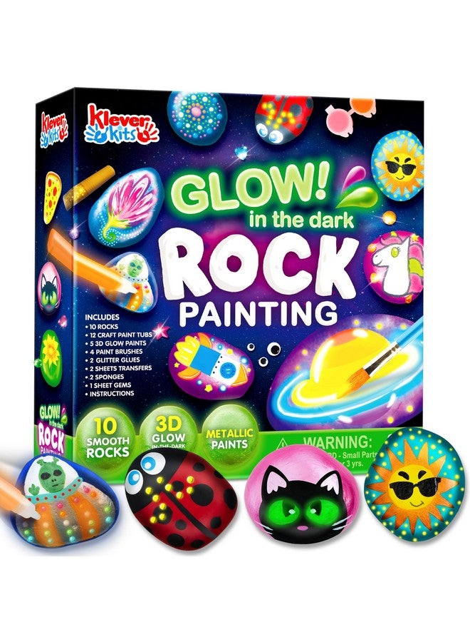 JOYIN Rock Painting Kit- Glow in The Dark Rock Kit, Arts and Crafts for Kids Ages 6-12, Art Supplies Toy, Kids Craft Paint Kits, Arts & Crafts for Boys Girls Birthday Party Gift Toy - Image 1