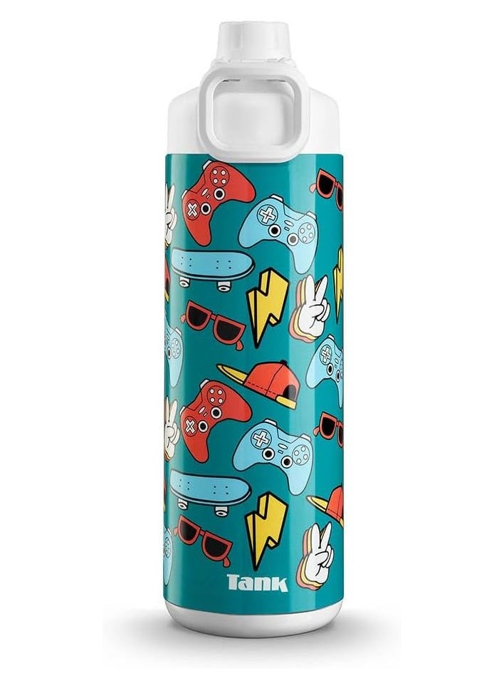 Tank Mini 650ml  Insulated Leakproof Bottle - Games Design - Image 1