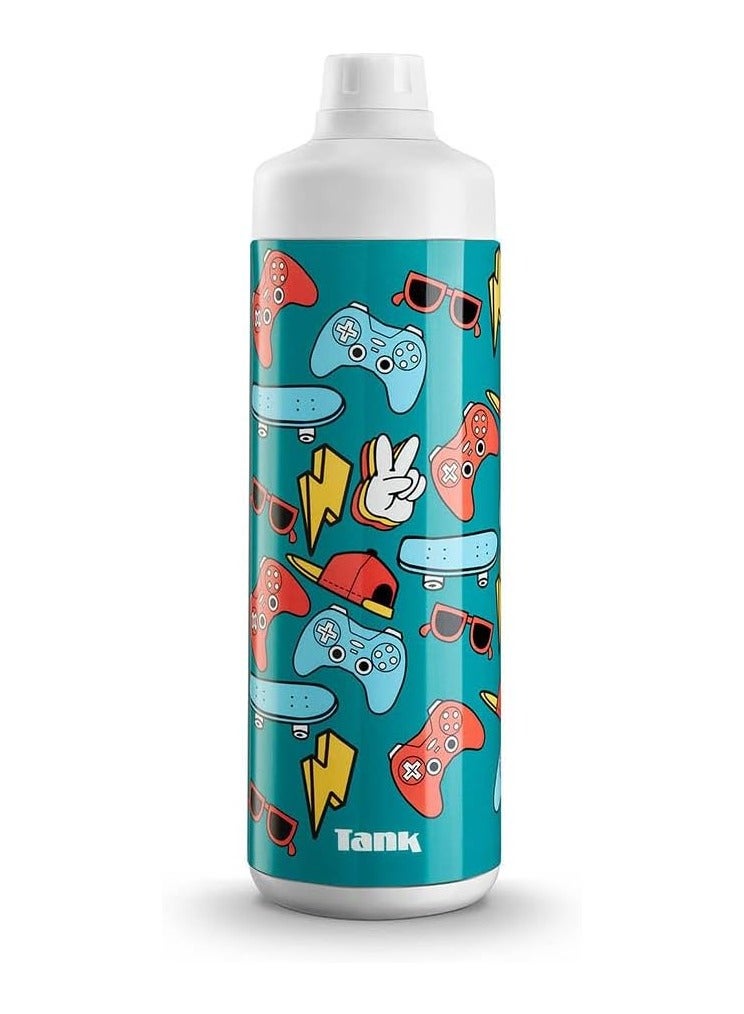 Tank Mini 650ml  Insulated Leakproof Bottle - Games Design - Image 4
