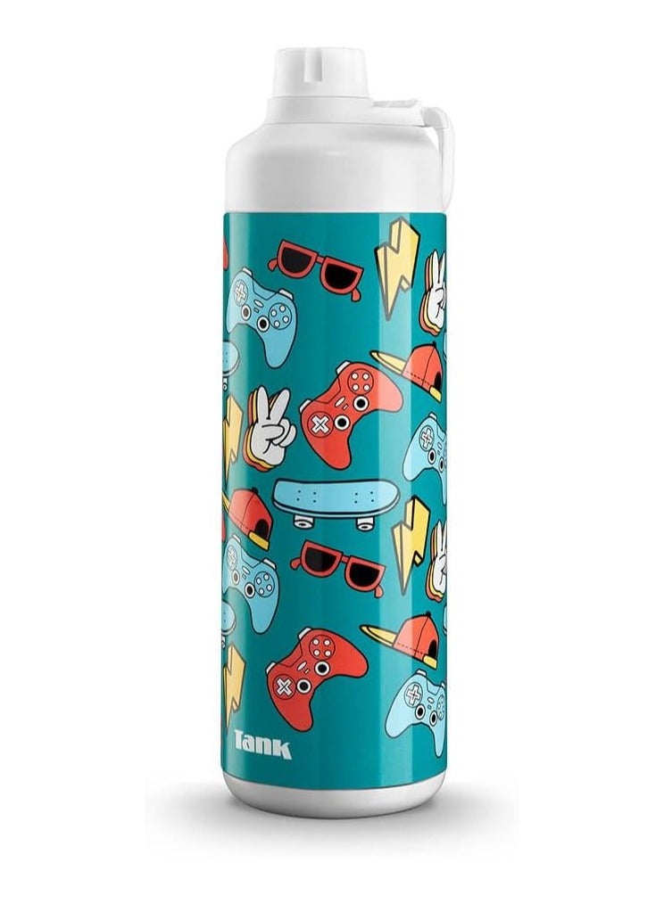 Tank Mini 650ml  Insulated Leakproof Bottle - Games Design - Image 2