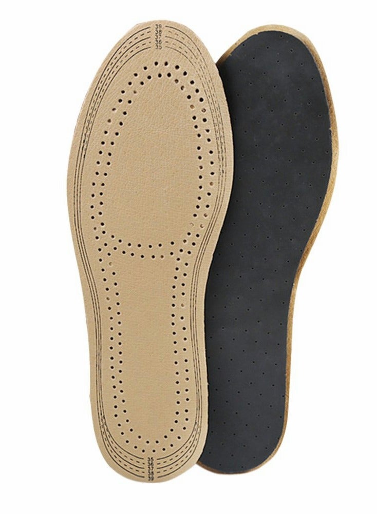 Excefore Leather Insoles, Ultra Thin Natural Leather Shoe Insoles, Unisex Active Carbon Insoles, Instantly Absorb Sweat, Shoes Pads for Women and Men (35-39) - Image 1