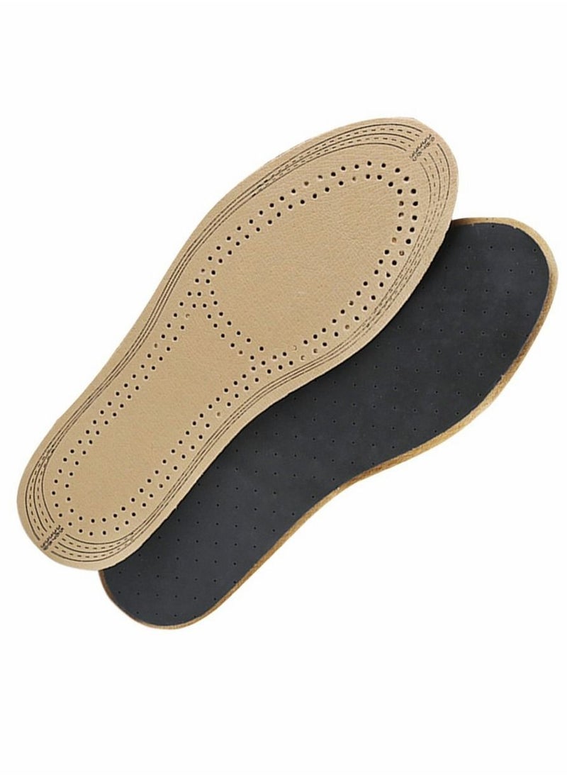 Excefore - Leather Insoles, Ultra Thin Natural Leather Shoe Insoles, Unisex Active Carbon Insoles, Instantly Absorb Sweat, Shoes Pads for Women and Men (35-39) - Image 1