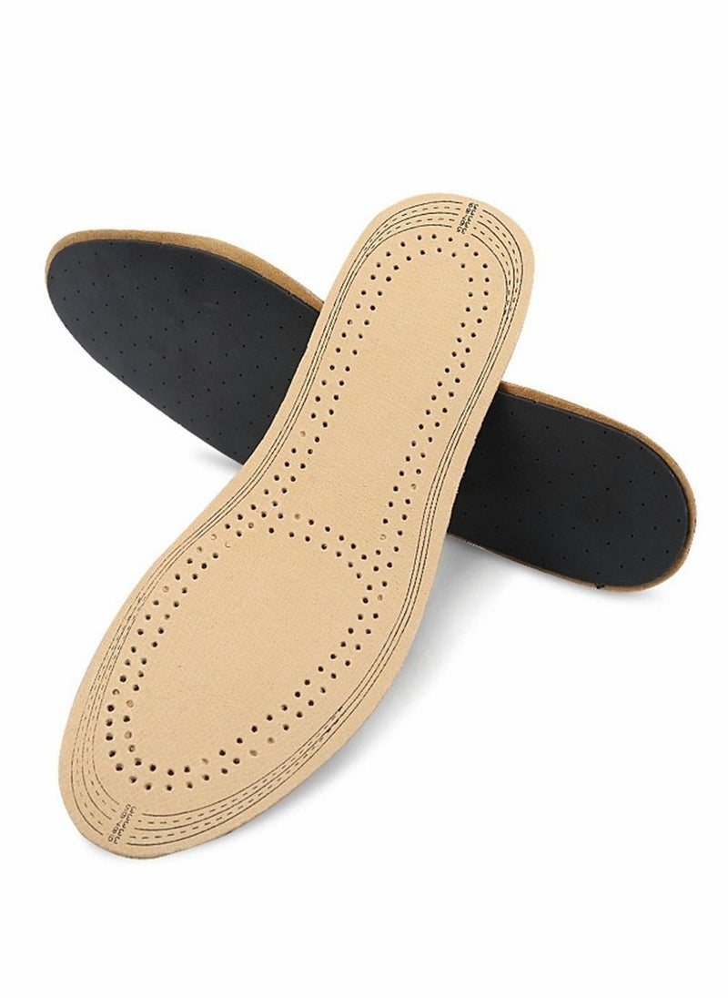 Excefore - Leather Insoles, Ultra Thin Natural Leather Shoe Insoles, Unisex Active Carbon Insoles, Instantly Absorb Sweat, Shoes Pads for Women and Men (35-39) - Image 1