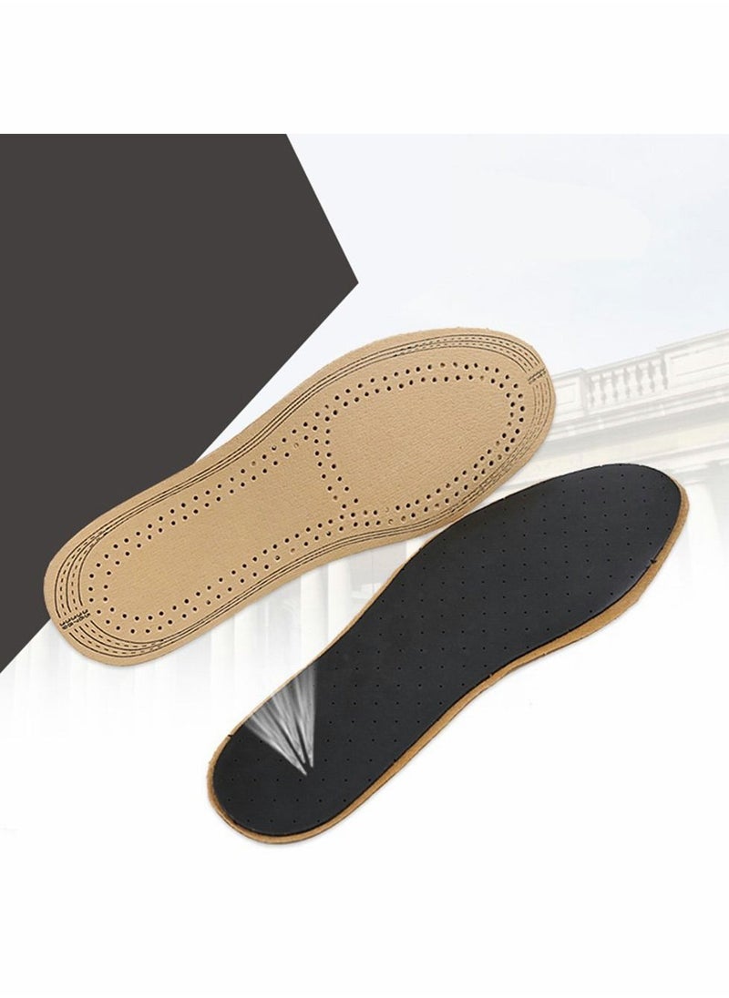 Excefore - Leather Insoles, Ultra Thin Natural Leather Shoe Insoles, Unisex Active Carbon Insoles, Instantly Absorb Sweat, Shoes Pads for Women and Men (35-39) - Image 1