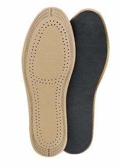 Leather Insoles, Ultra Thin Natural Leather Shoe Insoles, Unisex Active Carbon Insoles, Instantly Absorb Sweat, Shoes Pads for Women and Men (35-39)