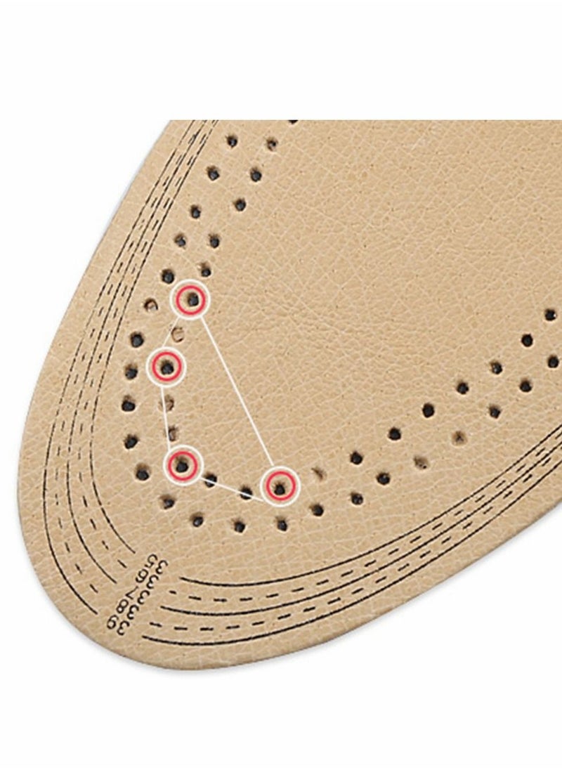 Excefore - Leather Insoles, Ultra Thin Natural Leather Shoe Insoles, Unisex Active Carbon Insoles, Instantly Absorb Sweat, Shoes Pads for Women and Men (35-39) - Image 1