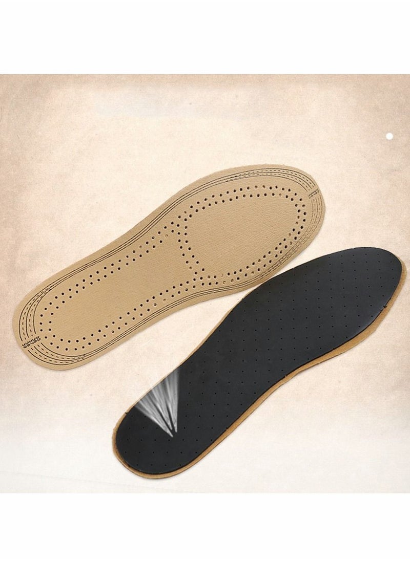 Excefore - Leather Insoles, Ultra Thin Natural Leather Shoe Insoles, Unisex Active Carbon Insoles, Instantly Absorb Sweat, Shoes Pads for Women and Men (35-39) - Image 1