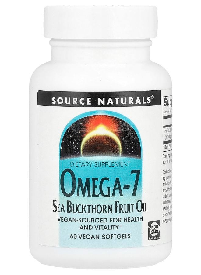 Omega-7 Sea Buckthorn Fruit Oil 60 Vegan Softgels