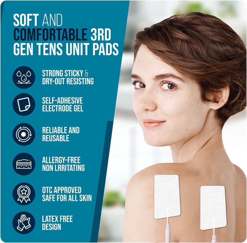 INIMAGINE 10 Pcs Machine Self-Adhesive Tens Electrodes Pads, Massager Patch, Muscle Stimulator Heating Electrode Pad Plug in Therapy Patch Disposable Therapy Electrode Pad - Image 3