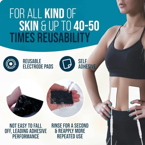 INIMAGINE 10 Pcs Machine Self-Adhesive Tens Electrodes Pads, Massager Patch, Muscle Stimulator Heating Electrode Pad Plug in Therapy Patch Disposable Therapy Electrode Pad - Image 4