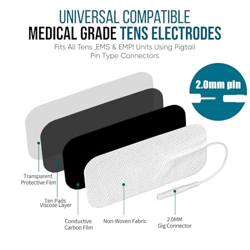 INIMAGINE 10 Pcs Machine Self-Adhesive Tens Electrodes Pads, Massager Patch, Muscle Stimulator Heating Electrode Pad Plug in Therapy Patch Disposable Therapy Electrode Pad - Image 2