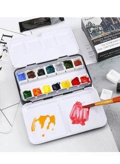 Y&D Empty Watercolor Palette, Metal Tin Palette Paint Case with 14 PCS Half Pans for DIY Travel Acrylic and Oil Painting  - Image 5