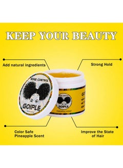 Goiple Edge Control Wax For Women Strong Hold Nongreasy Edge Smoother Pineapple Scent (4Oz+0.7Oz+Edge Brushes*2+ Edge Scarf)  - Image 2