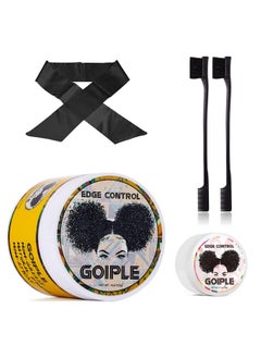 Goiple Edge Control Wax For Women Strong Hold Nongreasy Edge Smoother Pineapple Scent (4Oz+0.7Oz+Edge Brushes*2+ Edge Scarf)  - Image 1