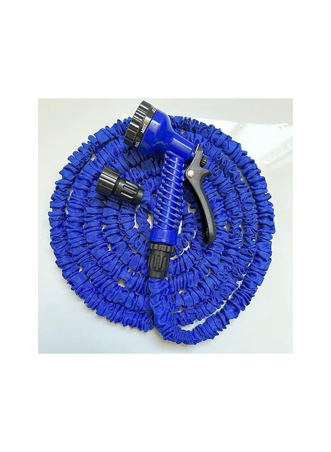 Expandable Garden Hose with Spray Nozzle, 15 m Length, Blue - Image 2
