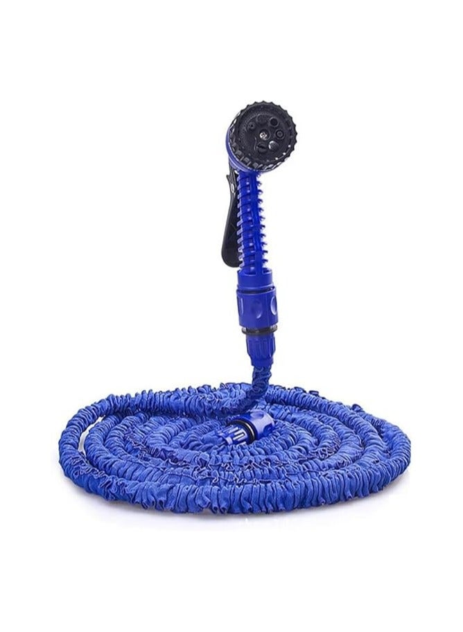 Expandable Garden Hose with Spray Nozzle, 15 m Length, Blue - Image 1